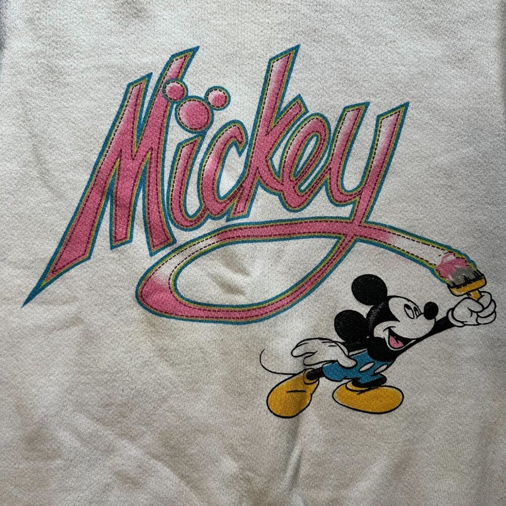 Vintage 90s Mickey Mouse sweatshirt - White Disney sweatshirt - Picture 2 of 9